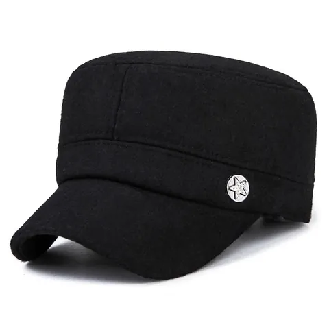 Cappello Cadet Per Uomo Donna Inverno Caldo Berretto Di Lana Militare Con Paraorecchie Stella Di Metallo Regolabile