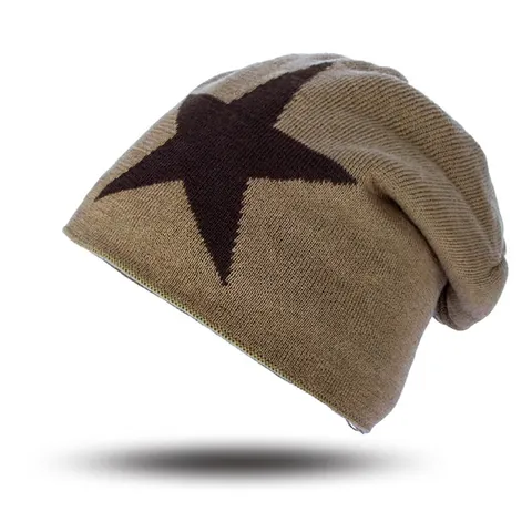 Bonnet en Maille Chaud d'Hiver Unisexe Doublé Polaire Fil de Laine Motif Étoile Pentagramme Style Coréen Outdoor Daily