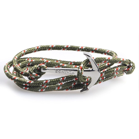 Bracelet Ancre Pour Hommes Femmes Style Viking Nautique Corde En Nylon Tressé Multi-Rangs Fermoir En Alliage Ajustable