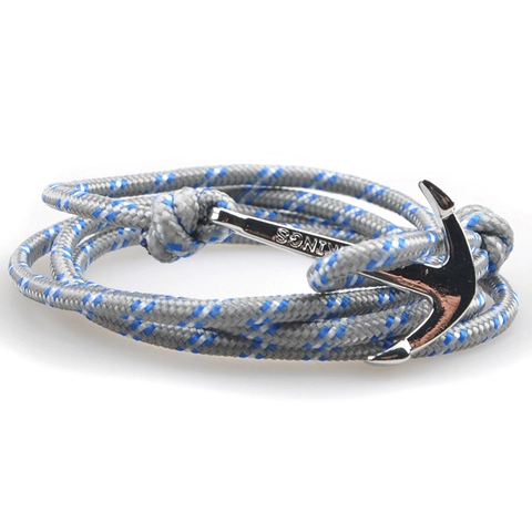 Bracelet Ancre Pour Hommes Femmes Style Viking Nautique Corde En Nylon Tressé Multi-Rangs Fermoir En Alliage Ajustable