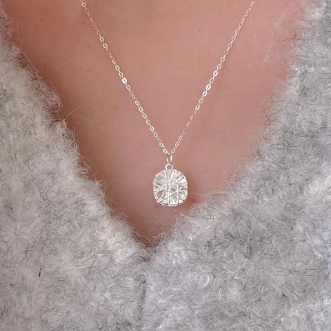 Collana In Argento Sterling 925 Da Donna Pendente A Disco Rotondo Texture Geometrica Minimalista Gioielli Stile Coreano