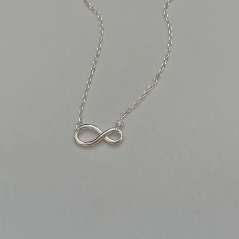 Collana Con Ciondolo Infinito Argento Sterling 925 Zircone Intarsiato Gioielli Eleganti Minimalisti Per Donna