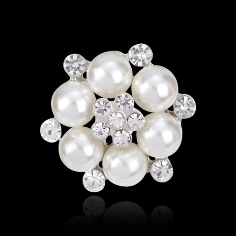 Eleganter Legierung Blumen Brosche Mit Künstlichen Perlen Und Strass Koreanische Florale Anstecknadel Für Damen Hochzeit Schmuck
