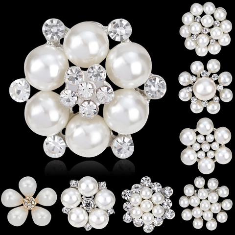 Fashion Mini Brooch Pins For Women Alloy Rhinestone Artificial Pearl Flower Animal Shape Elegant Lapel Pin Jewelry Accessory