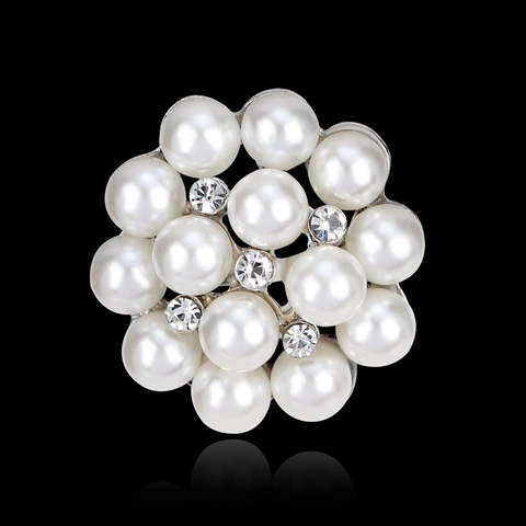 Elegante Spilla a Fiore in Lega con Perle Artificiali per Donna con Strass Intarsiati Spilla da Bavero per Vestiti Scarpe Borse