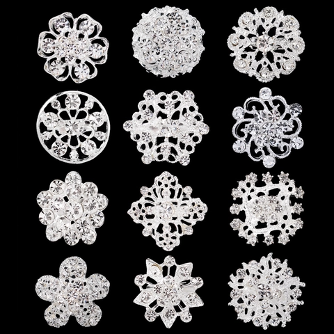 Broches en Alliage de Strass pour Femmes Mode Floral Flocon de Neige Géométrique Épingles Anti-exposition Boucle de Col Bijoux Cadeau