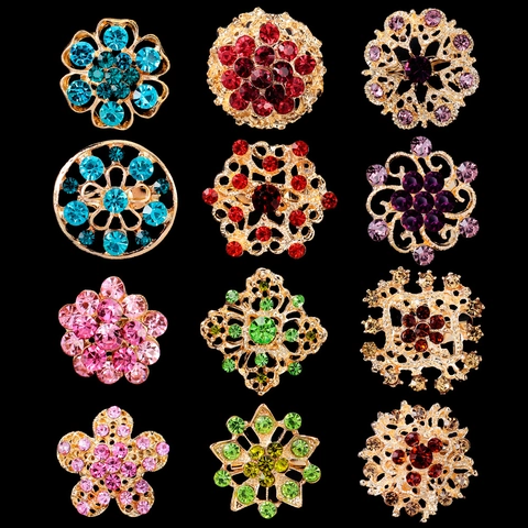Broches en Alliage de Strass pour Femmes Mode Floral Flocon de Neige Géométrique Épingles Anti-exposition Boucle de Col Bijoux Cadeau