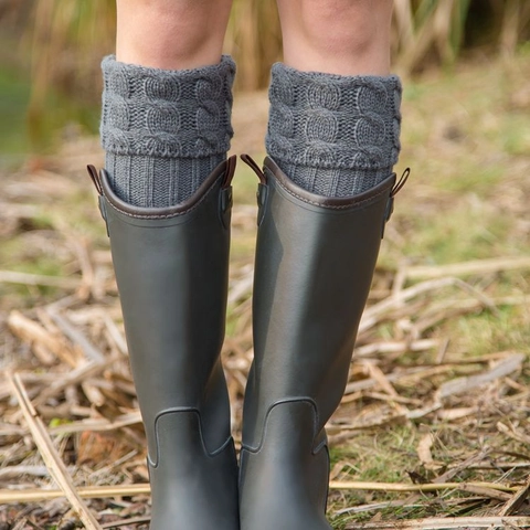 Cable Knit Leg Warmers Women Acrylic Winter Warm Over Knee Long Boot Cuffs Fashion Socks
