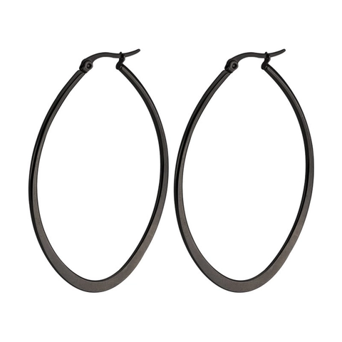 Oval Hoop Earrings For Women Stainless Steel Geometric Minimalist Fashion Jewelry High Polished Lightweight Titanium Steel