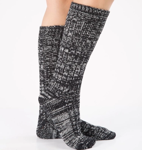 Knitted House Socks Thick Warm Acrylic Ribbed Mixed Color Winter Indoor Floor Hosiery Home Wear For Women