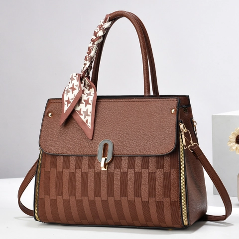 Damen Handtasche Umhängetasche PU Leder Hahnentritt Schal Deko Gewebtes Muster Litschi Textur Retro Minimalistische Mode