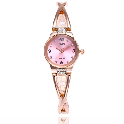 Damen Quarz Uhr Mode Straß Armreif Armband Elegant Legierung Analoge Armbanduhr Für Mädchen Lässiger Stil
