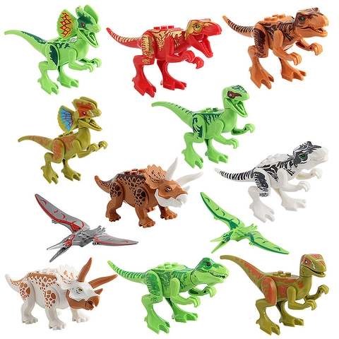 Dinosaur Building Blocks DIY Assembly Educational Plastic Animal Models Novelty Kids Gift With Baseplates