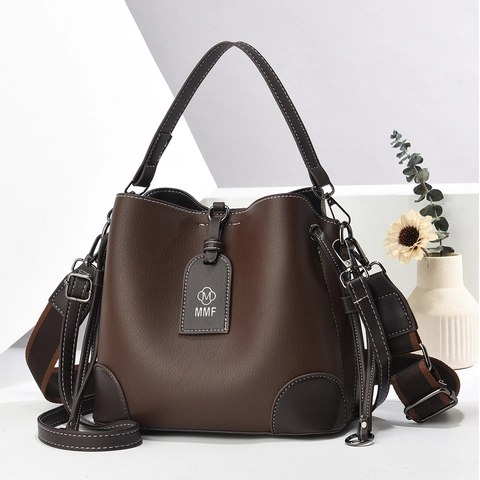 Borsa A Secchiello Da Donna In Pelle PU Grana Lychee Borsa A Tracolla Con Tracolla Intrecciata Borsa Chic Urban