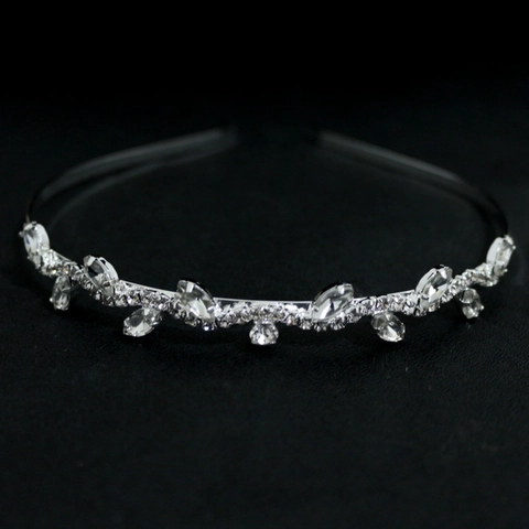 Cerchietto In Lega Di Zinco Con Strass Foglia Vite Elegante Fascia Per Capelli Argento Matrimonio Sposa Per Donne