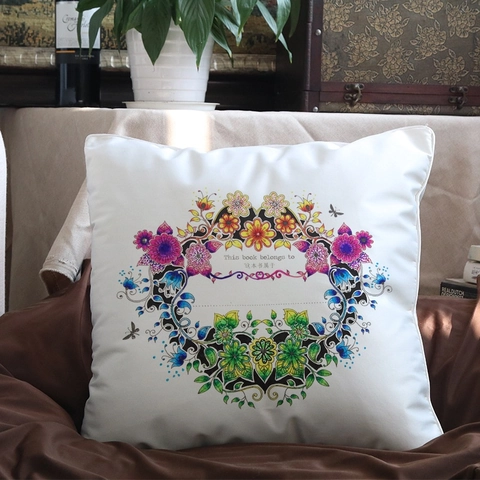 DIY Coloring Pillowcase Cushion Cover Faux Satin Line Art Mandala Flower Stress Relief Hand Painted Home Decor For Family