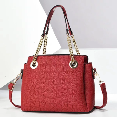 Sac À Épaule Pour Femme Imprimé Croco Élégant Sac À Main En Cuir PU Avec Poignée À Chaîne Et Bandoulière Réglable