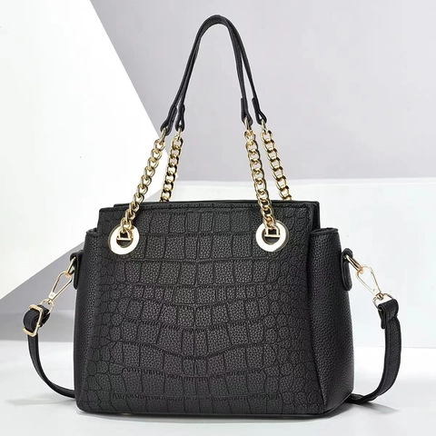 Sac À Épaule Pour Femme Imprimé Croco Élégant Sac À Main En Cuir PU Avec Poignée À Chaîne Et Bandoulière Réglable
