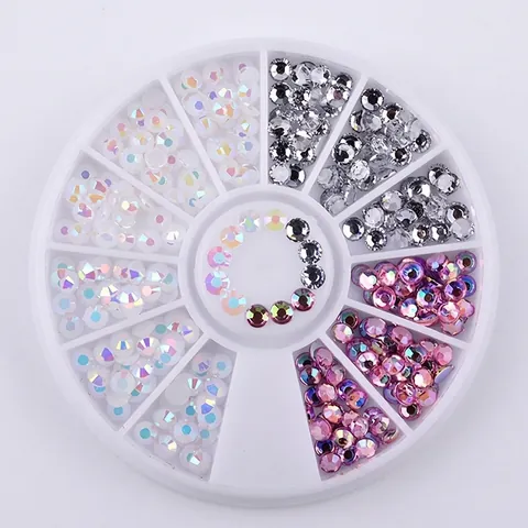 Nail Art Rhinestones Jelly AB Acrylic Water Drop Decoration For DIY Manicure Crafts With Multi Grid Wheel Shiny Ornaments