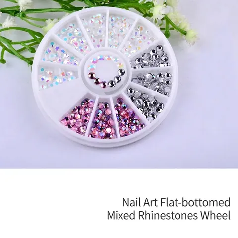 Nail Art Rhinestones Jelly AB Acrylic Water Drop Decoration For DIY Manicure Crafts With Multi Grid Wheel Shiny Ornaments