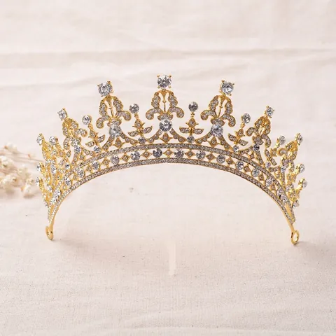 Lussuosa Corona Da Sposa Barocca Tiara Da Donna Elegante Copricapo In Lega Cristallo Strass Per Matrimonio Festa