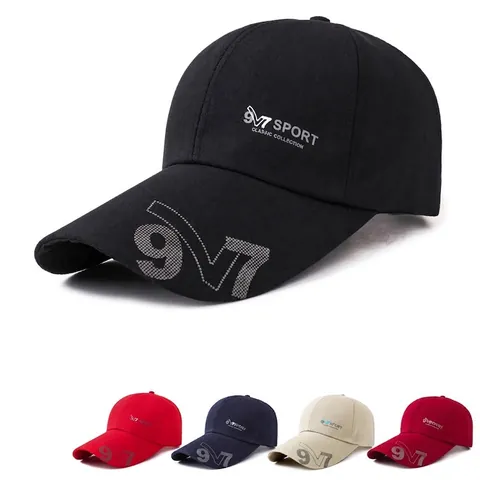 Casquette De Baseball Homme Coton Protection Solaire Sport De Plein Air Réglable Imprimé Lettres Décontracté