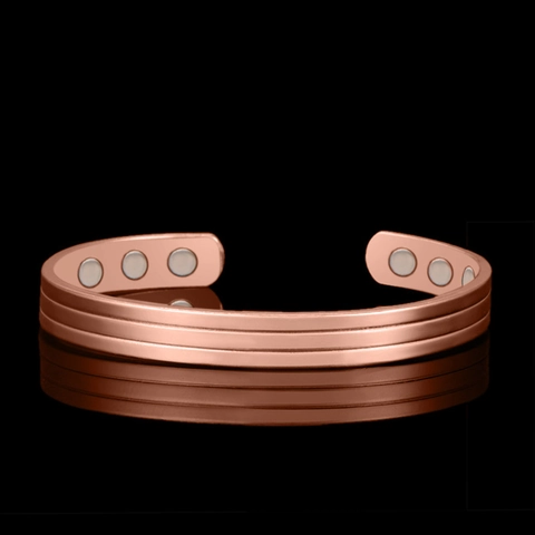 Kupfer Magnettherapie Armband Für Damen Herren Roségold Zweifarbig Offen C-Form Einstellbar Gesundheitsschmuck Armreif Mit 6 Magneten