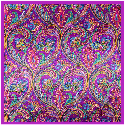 Paisley Floral Print Square Scarf Imitation Satin Polyester Ethnic Bohemian Elegant Head Scarf Neck Wrap For Women