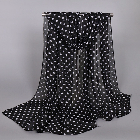 Sciarpa In Chiffon Da Donna Protezione Solare Leggera Scialle Lungo Retro Pois Floreale Leopardo Morbido Traspirante