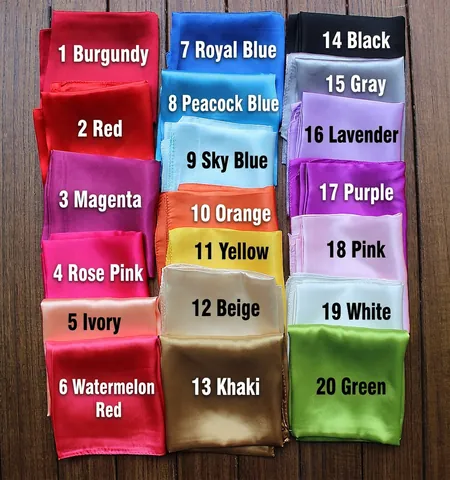 Elegant Solid Color Square Scarf Simulation Satin Satin Handkerchief Professional Business Women Small Neckerchief