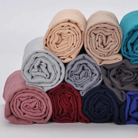 Solid Color Imitation Cotton Linen Scarf Breathable Sun Protection Long Wrap Shawl Retro Style For Women