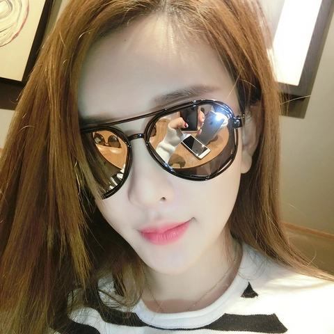 Geometric Polygon Sunglasses Women Men Double Bridge Aviator Style UV400 Protection PC Frame AC Colorful Mirror Lenses
