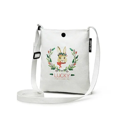 Piccola Borsa A Tracolla In Tela Cotone Tracolla Regolabile Stampa Animale Floreale Mini Custodia Telefono Bottone Donne Ragazze
