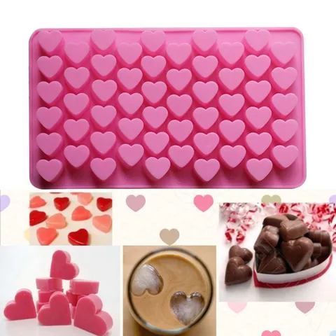Moule En Silicone Coeur Souple Chocolat Bonbons Plateau De Cuisson Rose Antiadhésif Outil De Cuisine Décoration De Dessert