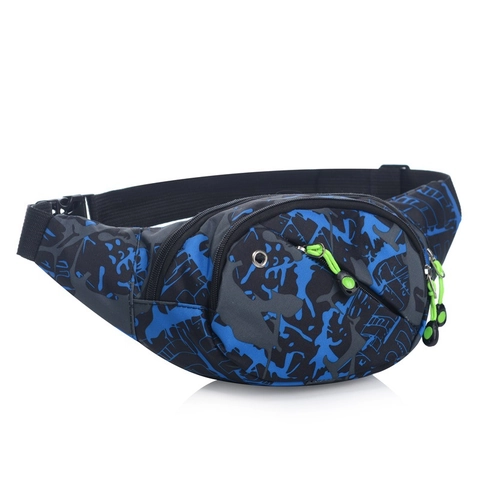 Waterproof Oxford Waist Bag Camouflage Sports Fanny Pack With Headphone Hole For Outdoor Running Men Women