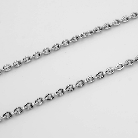 Roestvrijstalen Kruisschakelketting Ketting Voor Dames Heren DIY Sieraden Maken Gepolijst Zilver Minimalistische Basisketting