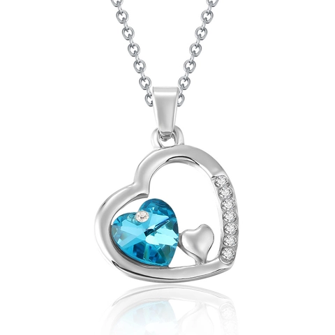 Collier Pendentif Coeur en Cristal Creux Mode Européenne pour Femmes Bijoux de Charme Coeur Coloré en Alliage et Strass