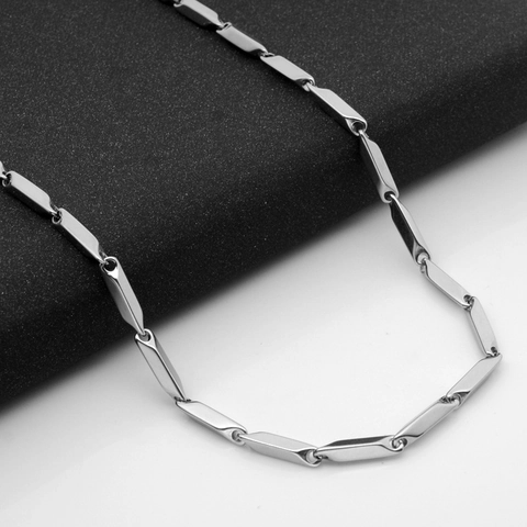 Roestvrijstalen Ruit Schakelketting Halsketting Voor Heren Dames Minimalistisch Hip Hop Stijl Gepolijst Zilver Veelkleurige Sieraden