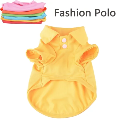 Breathable Pet Polo Shirt Mesh Summer Dog T-Shirt Lapel Collar Short Sleeve Puppy Apparel For Small Dogs Cats