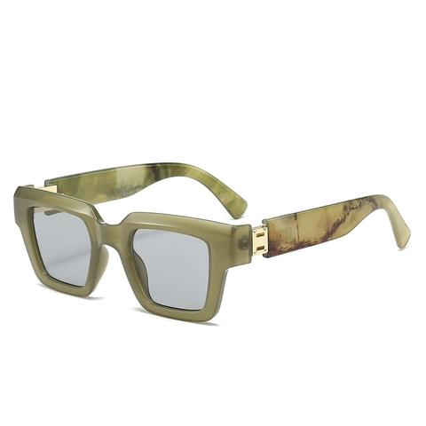 Occhiali Da Sole Quadrati Moda Stanghette Texture Marmo Protezione UV400 Montatura PC Lenti AC Decorazione Metallo