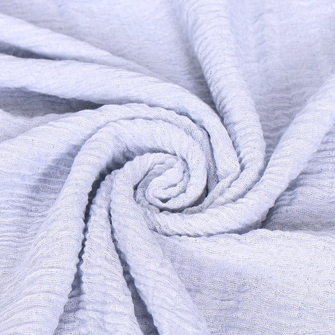 Women Long Cotton Scarf Solid Color Crinkle Hijab Shawl Wrinkled With Fringed Edges Lightweight