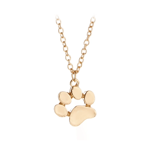 Collar Con Huella De Pata De Animal Aleación Gato Perro Colgante Joyería Simple Para Mujeres Niños Regalo Diario