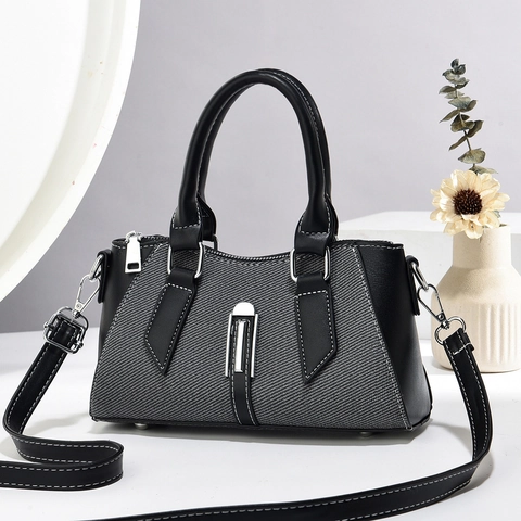Borsa a Tracolla da Donna in Pelle PU Patchwork Moda Urbana Semplice Borsa a Mano Con Tracolla Rimovibile Per Lavoro Quotidiano Festa