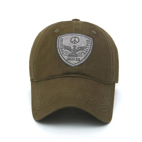 Baseball Cap Pure Cotton Outdoor Sunshade Golf Hat Retro Eagle Embroidered Shield Patch Adjustable Men Leisure