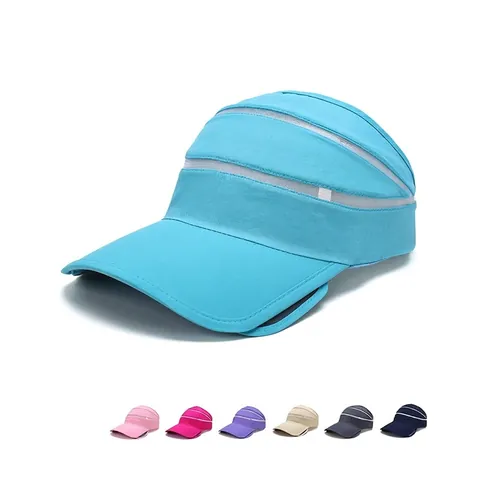 Visière De Soleil Avec Bord Rétractable Polyester Maille Respirante Pour Sport De Plein Air Plage Femmes Hommes