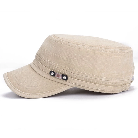 Berretto Militare Vintage In Tela Di Cotone Lavato Cappello Piatto Regolabile Protezione Solare Esterna Per Uomini