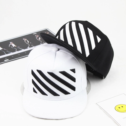 Cappello Da Baseball A Tesa Piatta Ricamo A Righe Diagonali Regolabile Hip Hop Snapback Per Uomo Donna Traspirante