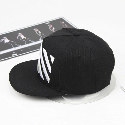 Cappello Da Baseball A Tesa Piatta Ricamo A Righe Diagonali Regolabile Hip Hop Snapback Per Uomo Donna Traspirante