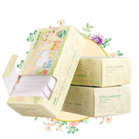 Disposable Face Towels Cotton Spunlace Non-Woven Soft Absorbent Dry Wet Dual Use For Skin Care Beauty Cleaning