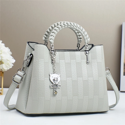 Damen PU Leder Tragetasche Mode Patchwork Umhängetasche Lässige Handtasche